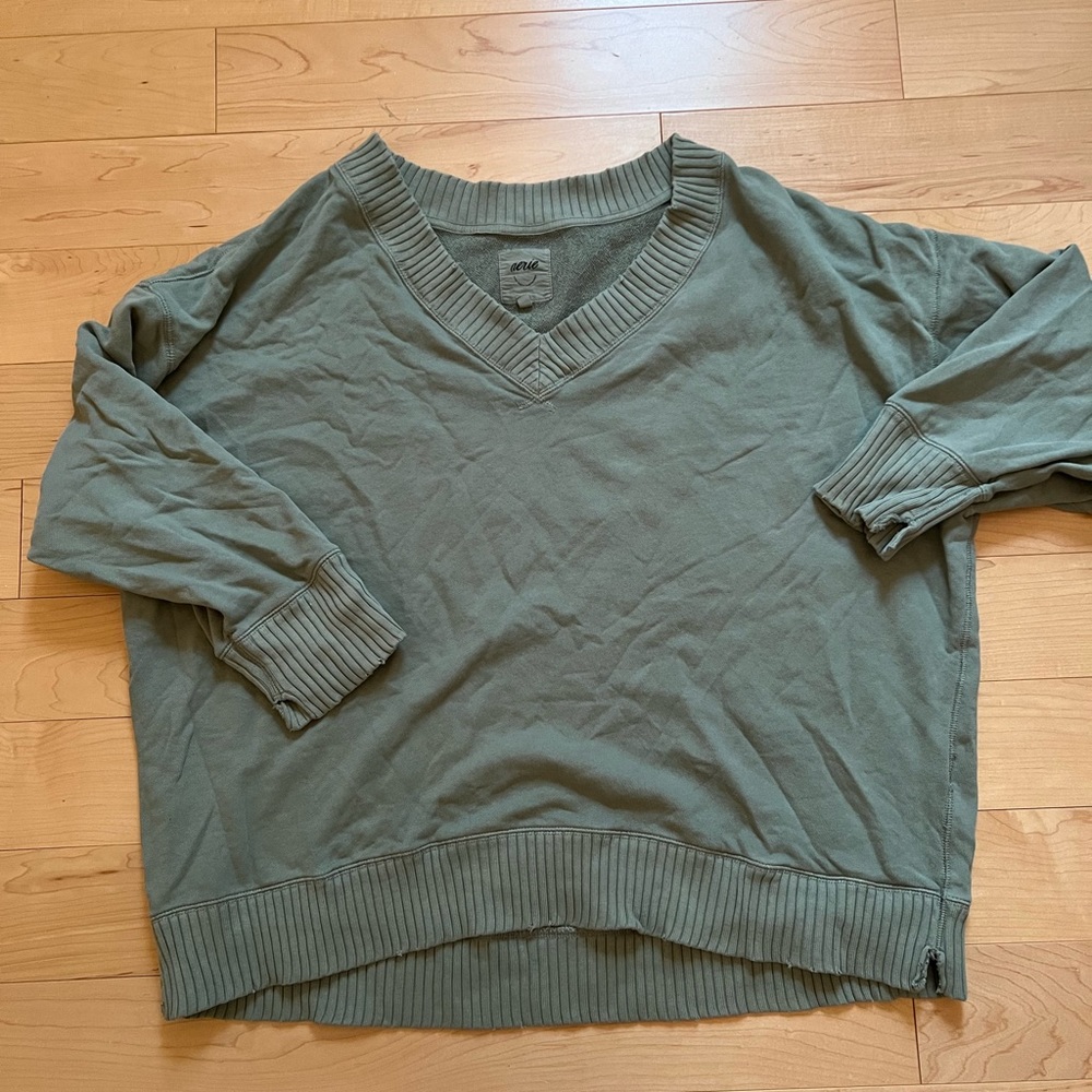 aerie v neck oversized sweater